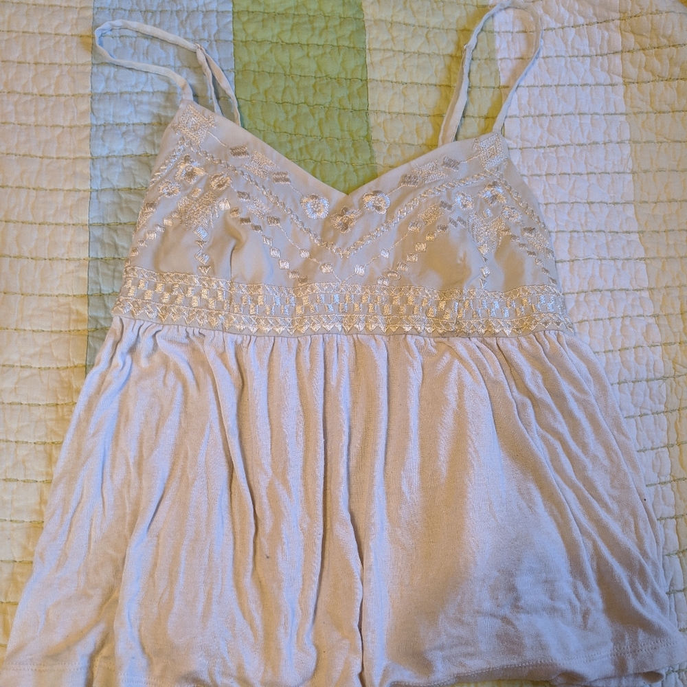 White Boho Tank